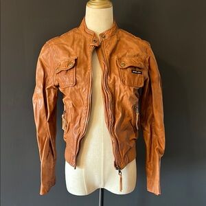 Members Only Women's Brown Leather Jacket